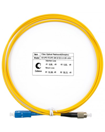 Шнур оптический simplex SC-FC 9/125 SM 2 м LSZH в Нефтеюганске Патч-корды оптические Pintop.ru