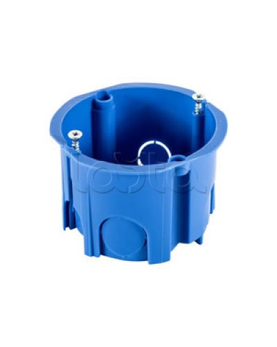 Коробка установочная для твер. стен D68x45 мм межцентр 71мм, IP20, без саморезов, цвет синий Экопласт (44662-1) в Нефтеюганске Распределительные коробки Pintop.ru