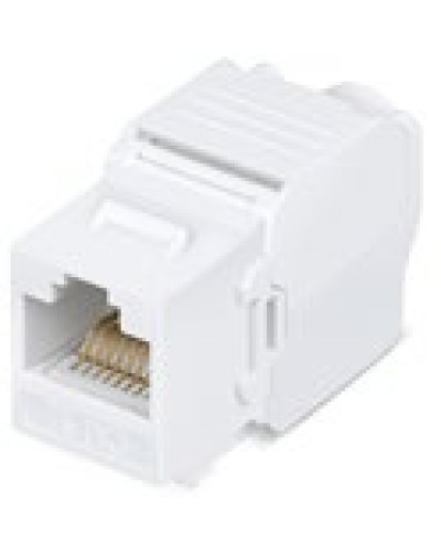 Вставка Keystone Jack RJ-45(8P8C), категория 6, 110 IDC, угол заделки 180 градусов, без инструмента (Toolless), белая в Нефтеюганске Модули Keystone Pintop.ru