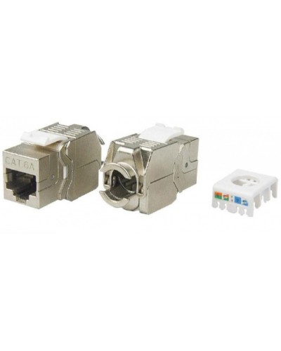 Вставка Keystone Jack RJ-45(8P8C) Hyperline KJ8-8P8C-C6A-180-TLS-SH-F-WH в Нефтеюганске Модули Keystone Pintop.ru