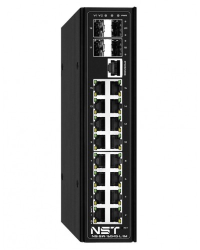 NST NS-SW-16G4G-PL/IM Промышленный управляемый L2+ HiPoE коммутатор Gigabit Ethernet на 16 GE RJ45 PoE + 4 GE SFP порта в Нефтеюганске Коммутаторы Pintop.ru