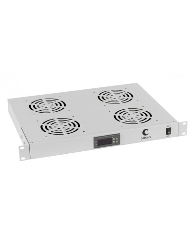 Панель вентиляционная с 4 вентиляторами с цифровым термодатчиком Cabeus JG03t в Нефтеюганске Вентиляторные модули Pintop.ru