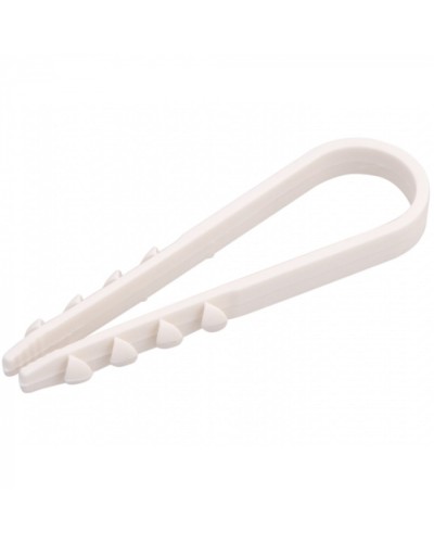 Дюбель-хомут 5-10, белый (100шт/уп) REXANT 07-4501 в Нефтеюганске Стяжки-хомуты Pintop.ru