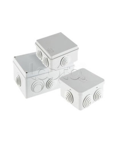 Экопласт JBS070 Коробка распред. о/п, 70х70х40мм 6 вых., IP44 белый в Нефтеюганске Распределительные коробки Pintop.ru