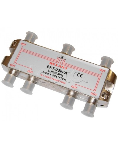 Делитель телевизионный ТВх6 под F разъём 5-2500 МГц СПУТНИК (5шт/уп) REXANT 05-6204 в Нефтеюганске Системы видеонаблюдения Pintop.ru