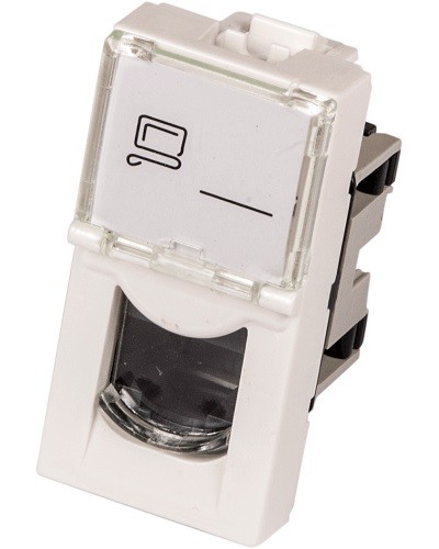 Вставка Mosaic 22.5x45, RJ-45 UTP, белая LANMASTER (LAN-SIP-22U5E-WH) в Нефтеюганске Коннекторы и разъемы Pintop.ru