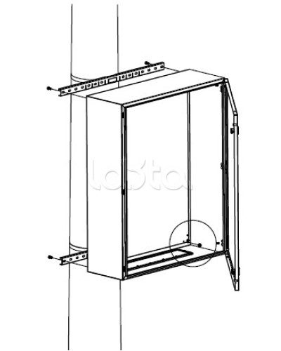 Комплект крепления шкафов CE/RAM box к столбу DKC R5FB600 в Нефтеюганске Полки для шкафов и стоек Pintop.ru