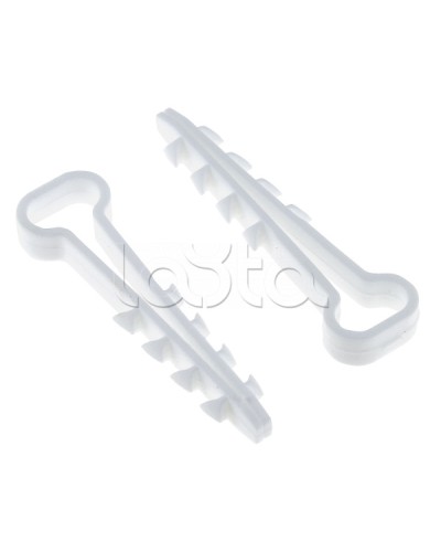 Дюбель-хомут (6х12 мм) для плоского кабеля белый (100 шт.) EKF PROxima (plc-cd1-6x12w) в Нефтеюганске Крепеж: Дюбели, шурупы, саморезы Pintop.ru