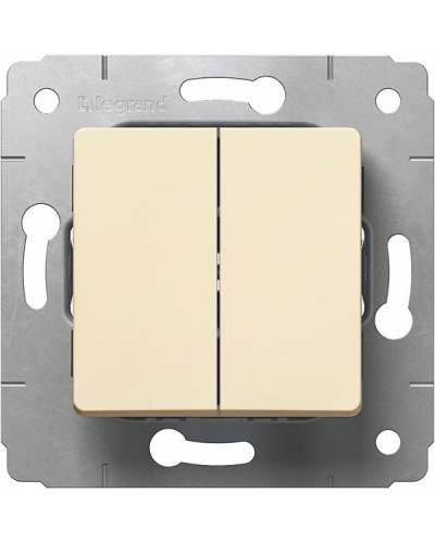Выключатель двухклавишный автоматические клеммы 10 А 250 В слоновая кость Cariva Legrand 773758 в Нефтеюганске Аксессуары для кабель-канала Pintop.ru