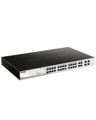 Управляемый L2 коммутатор с 24 портами 10/100/1000Base-T и 4 комбо-портами 100/1000Base-T/SFP (24 порта PoE 802.3af/at, РоЕ-бюджет 193 Вт) D-Link DGS-1210-28P/FL1A в Нефтеюганске Коммутаторы Pintop.ru