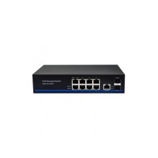 Управляемый L2 PoE коммутатор Gigabit Ethernet на 8 RJ45 PoE + 2 x GE SFP порта NST NS-SW-8G2G-PL