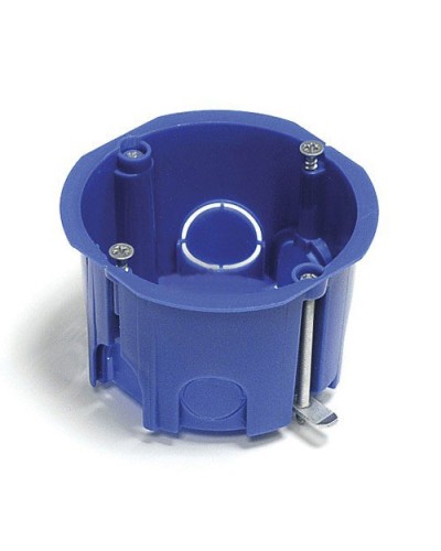 Коробка установочная для г/к D=68x45 мм с металл. лапками, межцентр 71мм, IP20, синий Экопласт 44663 в Нефтеюганске Распределительные коробки Pintop.ru