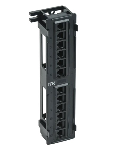 ITK Настенная патч-панель кат.5Е UTP, 12 портов (IDC Dual) (PP12-C5EU-D05) в Нефтеюганске Патч панель Pintop.ru