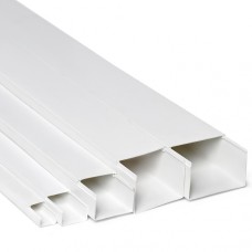 Кабель-канал 40x25x2000, двойной замок, белый (ПожТехКабель)