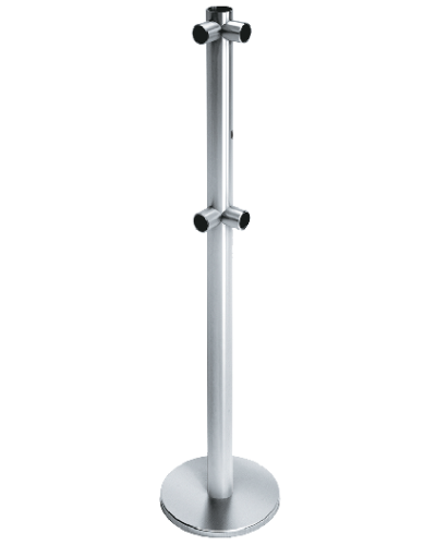 Стойка ограждения с отверстием под фиксатор L-образная, 2 муфты слева передвижная Oxgard ВЗР2442.09.22 в Нефтеюганске Ограждения Pintop.ru