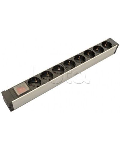 Блок розеток для 19 шкафов, горизонтальный Hyperline (SHZ19-8SH-S-IEC) в Нефтеюганске Блоки розеток Pintop.ru