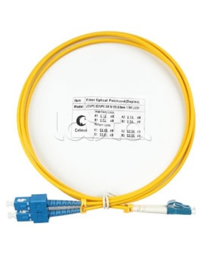 Патч-корд волоконно-оптический SM 9/125 duplex LC/SC LSZH (1,5 м) Cabeus FOP(d)-9-LC-SC-1,5M в Нефтеюганске Патч-корды оптические Pintop.ru