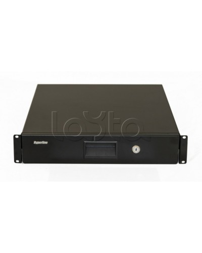 Полка (ящик) для документов с замком Hyperline (TDR3-2U-360-RAL9004) в Нефтеюганске Аксессуары для стоек и шкафов Pintop.ru
