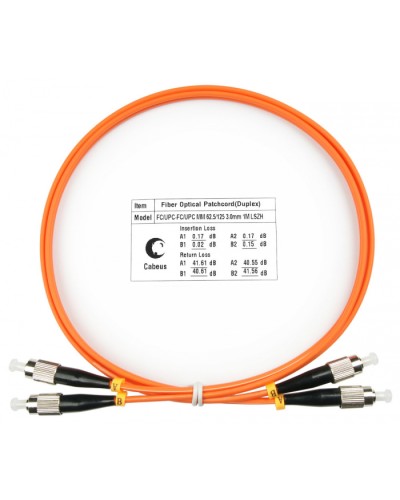Шнур оптический duplex FC-FC 62,5/125 mm 1м LSZH Cabeus FOP-62-FC-FC-1m в Нефтеюганске Патч-корды оптические Pintop.ru