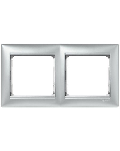Рамка 2 поста горизонтальный монтаж алюминий Valena Legrand 770152 в Нефтеюганске Аксессуары для кабель-канала Pintop.ru