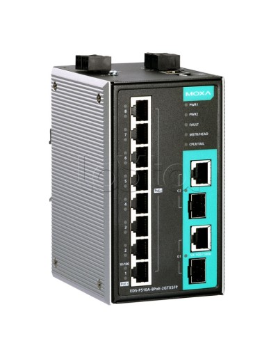 Коммутатор PoE 10-портовый Moxa EDS-P510A-8PoE-2GTXSFP-T в Нефтеюганске Коммутаторы Pintop.ru