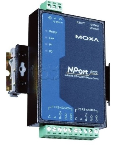 Сервер 2-портовый RS-422/485 в Ethernet Moxa NPort 5232-T в Нефтеюганске Дополнительное оборудование для ОПС Pintop.ru