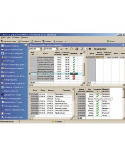 ПО Модуль Учет рабочего времени PERCo-SM07 в Нефтеюганске Сетевая СКУД Perco Pintop.ru