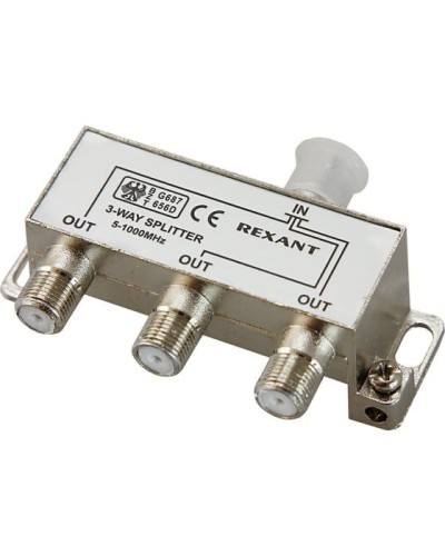Делитель антенный, (3 TV), 5-1000 МГц REXANT 06-0041-C в Нефтеюганске Системы видеонаблюдения Pintop.ru