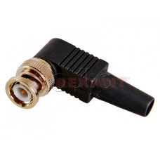 Разъем штекер BNC под винт с колпачком угловой (02-002) (50шт/уп) REXANT 05-3072