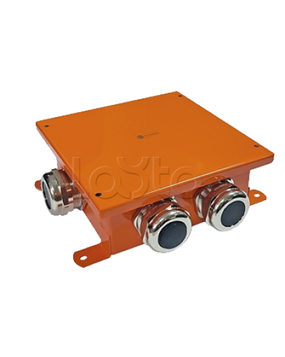 SMB120 Коробка металлическая, огн. E-110,о/п 120х120х60, 4 метал. гермоввода, IP66, 10P, (1,5-10 мм2), цвет оранж. Экопласт (56364) в Нефтеюганске Распределительные коробки Pintop.ru