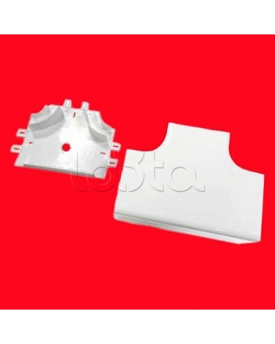 Угол Т-образный 100х55 с задней стенкой и разделителями для кабель-канала серии ARC-LAN, огнестойкость E15-E110 Экопласт 576411-E110 в Нефтеюганске Аксессуары для кабель-канала Pintop.ru