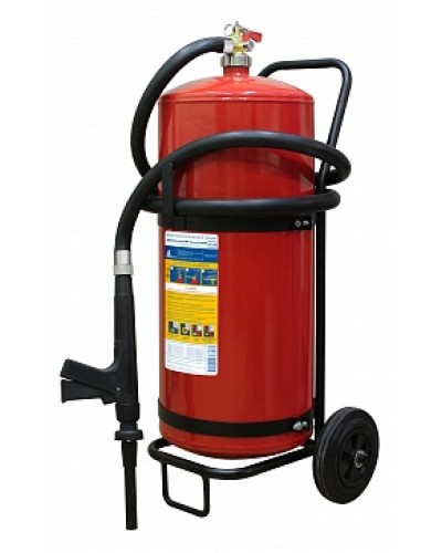Огнетушитель ПОЖТЕХНИКА ОВП-50(з) МИГ летний (ФторПАВ) на съемн.тележке с перекр. стволом (баллон 62,5 л, ОТВ 50 л) в Нефтеюганске Огнетушители Pintop.ru