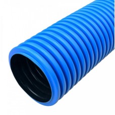 Труба гофрированная двустенная ПНД жесткая тип 750 (SN16) синяя д110 5,7м (34,2м/уп) Промрукав (PR15.0126)
