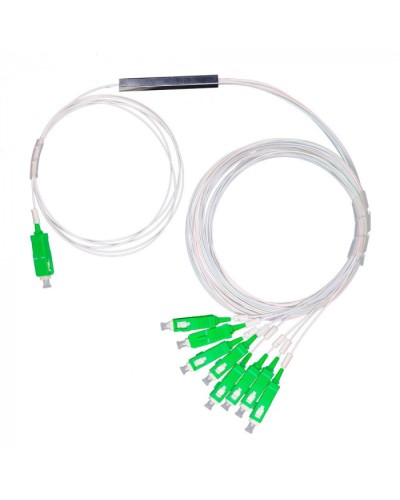 Разветвитель план 1х8 окон SC/APC 9/125 вывод 1,5м буфер 0.9мм 1260/1650 Cabeus (FCT-PLC-1/8-9-SC/A-1.5-0.9) в Нефтеюганске Оптические разветвители (сплиттеры) Pintop.ru