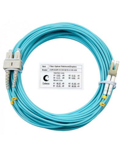 Шнур оптический duplex LC-SC 50/125 mm OM3 10м LSZH Cabeus FOP-50-LC-SC-10m в Нефтеюганске Патч-корды и пигтейлы Pintop.ru