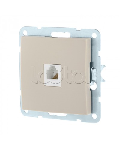 Розетка телефонная RJ-12 с накладкой (бежевый) LK60 Экопласт (865501-1) в Нефтеюганске Розетки компьютерные и телефонные Pintop.ru