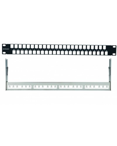 Наборная коммутационная панель 19”, 1U, 48 портов UTP/FTP Eurolan (27F-00-48BL) в Нефтеюганске Патч-панели Pintop.ru