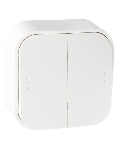 Выключатель двухклавишный Quteo Legrand (782202) в Нефтеюганске Аксессуары для кабель-канала Pintop.ru