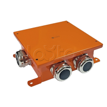 SMB120 Коробка металлическая, огн. E-110, о/п,120х120х60, 1 метал. гермоввод 14-22мм. + 3 метал. заглушки, IP66, 9P, (0,15-2,5 мм2), цвет оранж. Экопласт (56054E)