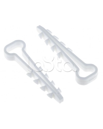 Дюбель-хомут (5х10 мм) для плоского кабеля белый (100 шт.) EKF PROxima (plc-cd1-5x10w) в Нефтеюганске Крепеж: Дюбели, шурупы, саморезы Pintop.ru