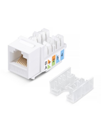 Вставка Keystone Jack RJ-45, категория 6, заделка тип 110, белая, со стяжкой Cabeus KJ-RJ45-Cat.6-90-SW в Нефтеюганске Модули Keystone Pintop.ru