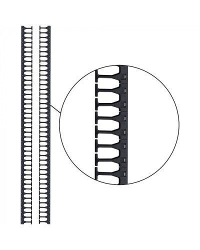 Кабельная гребенка 42U с пальцами глубиной 106 мм, 2 шт. в компл., черная LANMASTER (LAN-DC-CB-42Ux8-PF/S) в Нефтеюганске Аксессуары для стоек и шкафов Pintop.ru