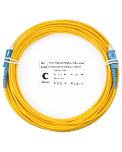 Патч-корд волоконно-оптический (шнур) SM 9/125 simplex SC-SC LSZH (10м) Cabeus FOP(s)-9-SC-SC-10m в Нефтеюганске Патч-корды оптические Pintop.ru