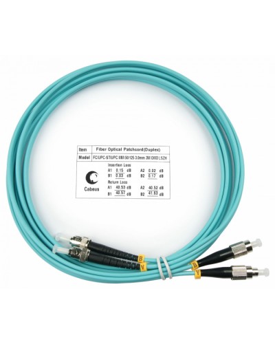 Шнур оптический duplex FC-ST 50/125 mm OM3 3м LSZH Cabeus FOP-50-FC-ST-3m в Нефтеюганске Патч-корды и пигтейлы Pintop.ru