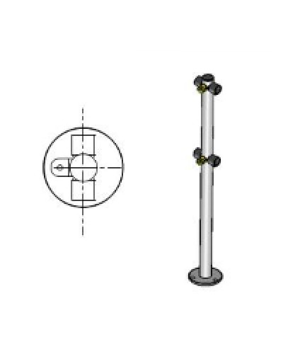 Стойка ограждения с 2-мя полупетлями под поворотную створку или секцию Т-образная по 2 муфты слева и справа Oxgard Стойка ограждения с 2-мя полупетлями Т-образная (ВЗР 1996.09.21) в Нефтеюганске Ограждения Pintop.ru