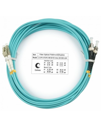 Шнур оптический duplex LC-ST 50/125 MM OM3 20 м LSZH Cabeus FOP-50-LC-ST-20M в Нефтеюганске Патч-корды и пигтейлы Pintop.ru