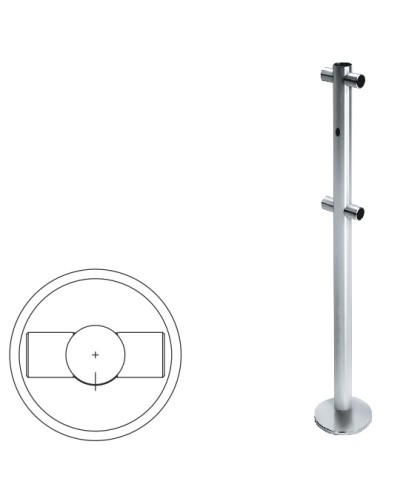 Стойка ограждения i-образная с отверстием под фиксатор (антик серебро) Oxgard в Нефтеюганске Ограждения Pintop.ru
