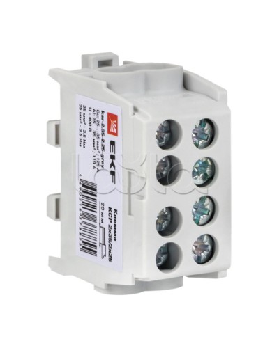 Клемма распределительная КСР с двойным винтом 2x35/2x25 серая EKF PROxima (ksr-2.35-2.25-grey) в Нефтеюганске Клеммные колодки Pintop.ru