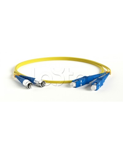 Патч-корд волоконно-оптический одномодовый SM 9/125 (OS2), SC/UPC-FC/UPC, 2.0 мм, duplex, LSZH, 10 м Hyperline FC-D2-9-FC/UR-SC/UR-H-10M-LSZH-YL в Нефтеюганске Патч-корды оптические Pintop.ru