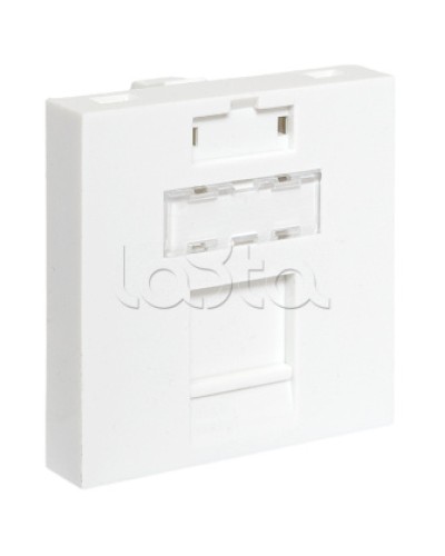 Вставка розеточная TERACOM PRO 45x45мм формат Mosaic на 1 модуль Keystone белая EKF (TRP-INS-MOS-2M1P-WH) в Нефтеюганске Розетки компьютерные и телефонные Pintop.ru